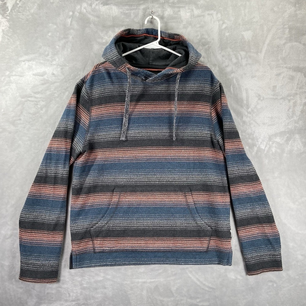 Fat Face Hoodie men's Medium Pullover Sweatshirt Striped Baja Poncho Drawstring